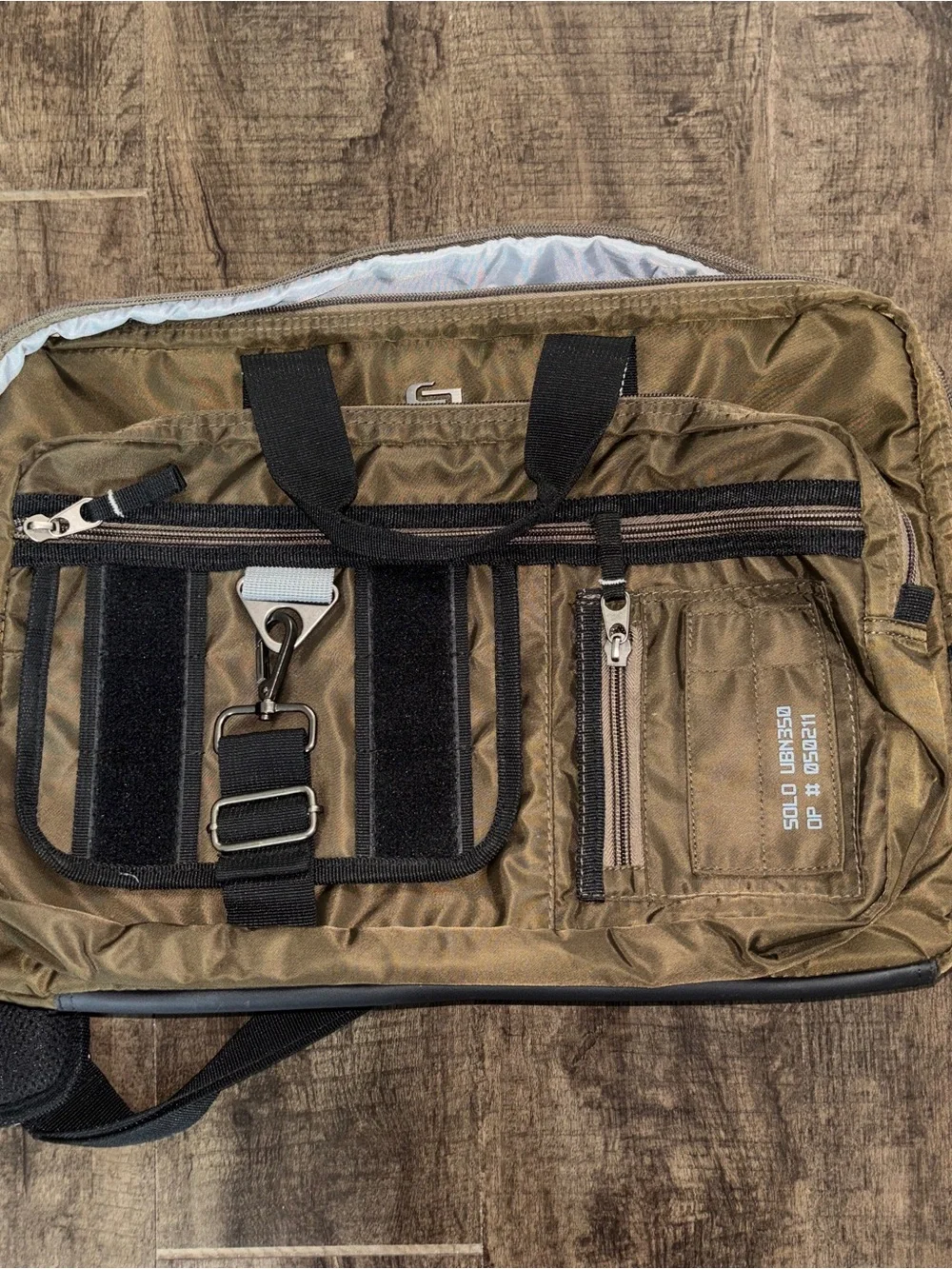 Solo New York Zone Laptop Briefcase/Backpack Hybrid Khaki Nylon (UBN350-3)